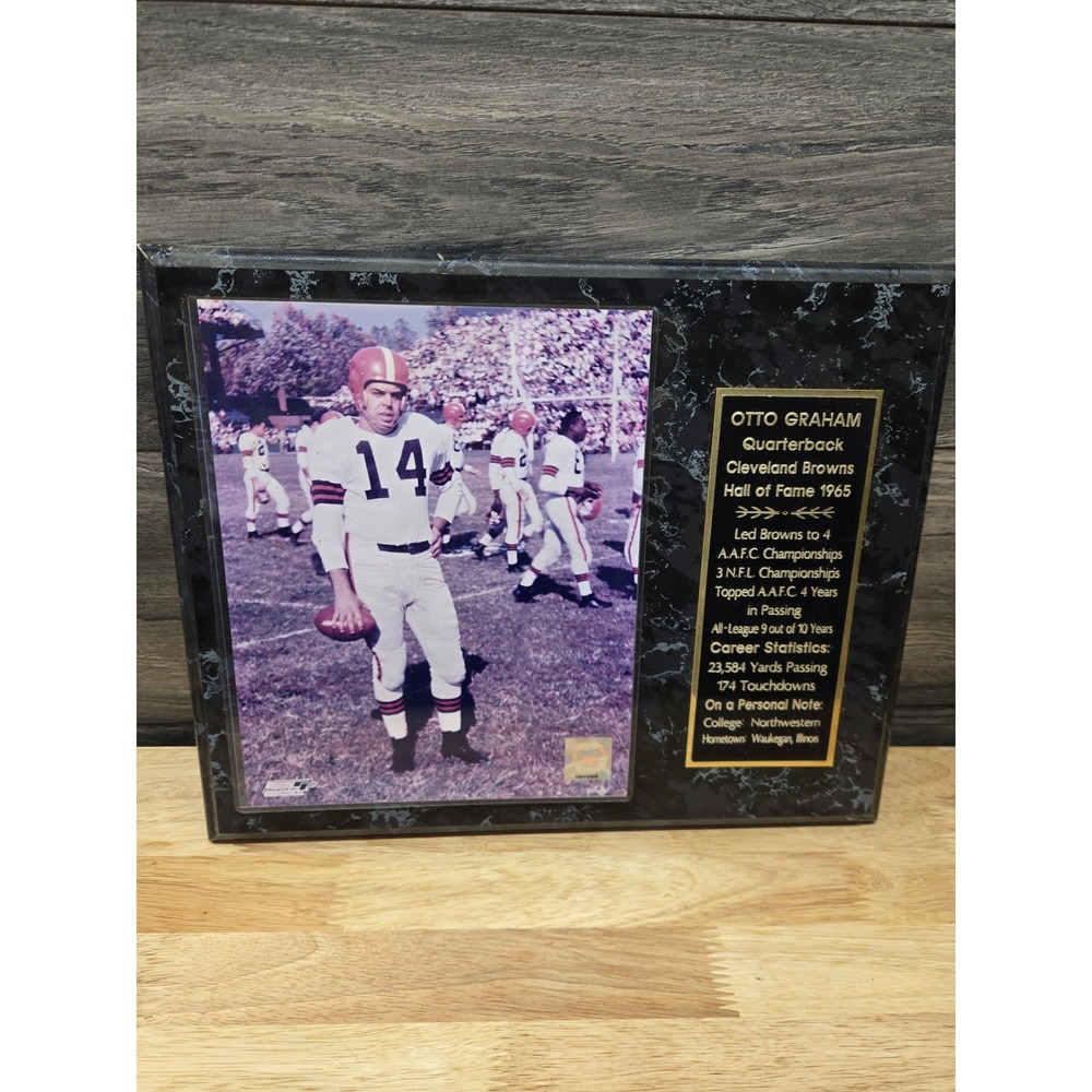 Otto Graham Cleveland Browns NFL Hall of Fame Career Stats Plaque 8x10 Black